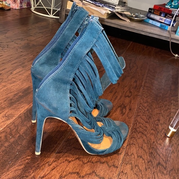 Shoe Republic LA tall green strappy sandals 8.5​​ - Picture 2 of 8